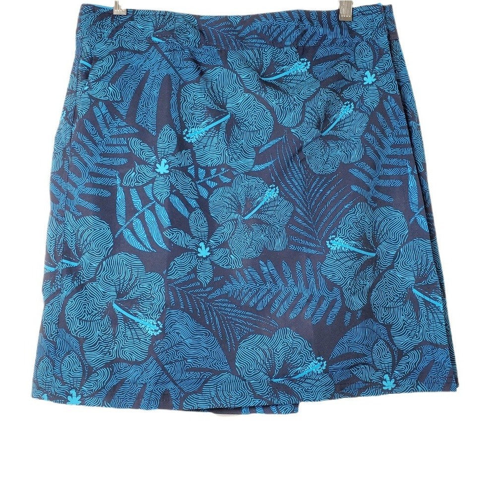 RipSkirt Hawaii Wrap Skirt Blue Tropical Floral Length 2 Maui Moonlight Medium - Picture 2 of 12